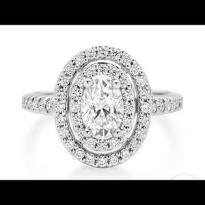 Halo Oval Cut Ss Ring size 8